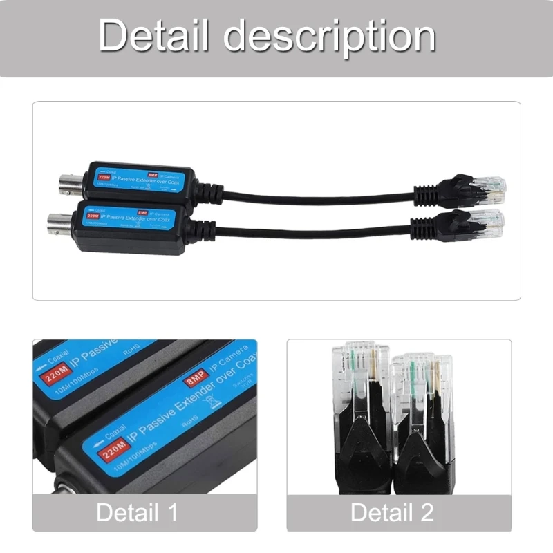 Coaxial to Ethernet Receiver and Transmitter, 10/100 Mbps, Passive Operates