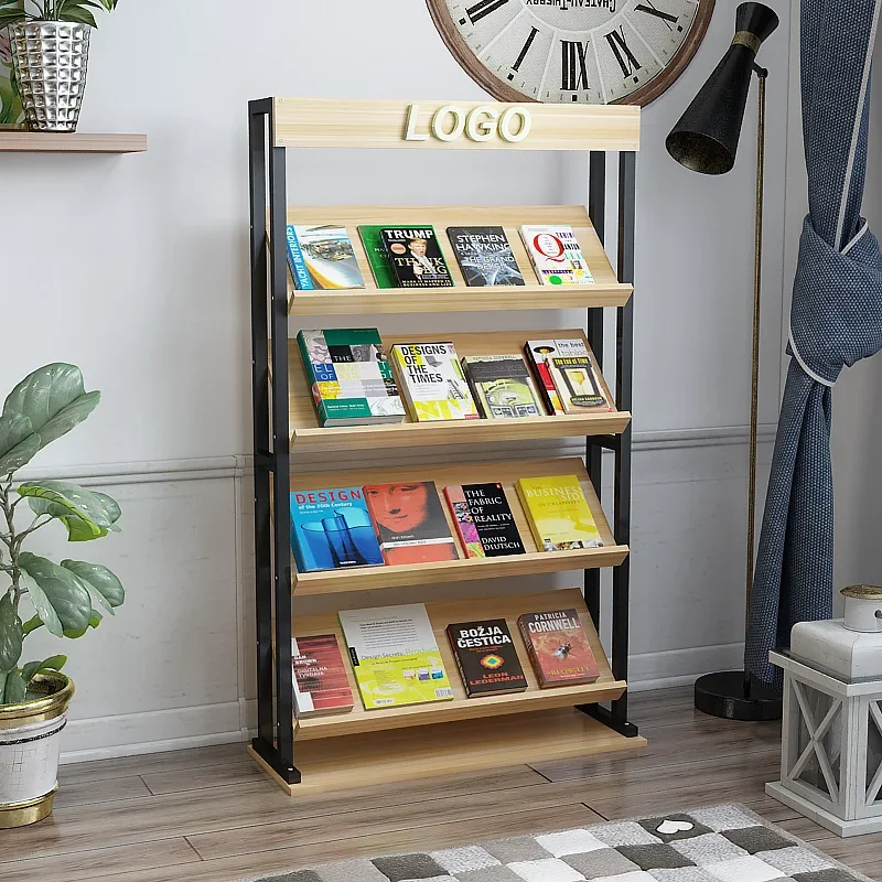 Newspaper Rack, Floor-to-ceiling Office Storage Rack, Library Information Display,  Office Magazine Storage Cabinets