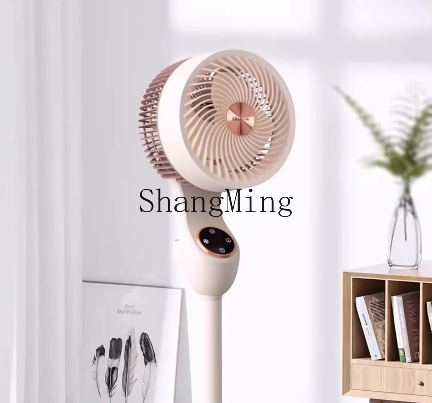 ZYY household floor fan shaking head desktop aromatherapy bedroom remote control vertical cooling fan