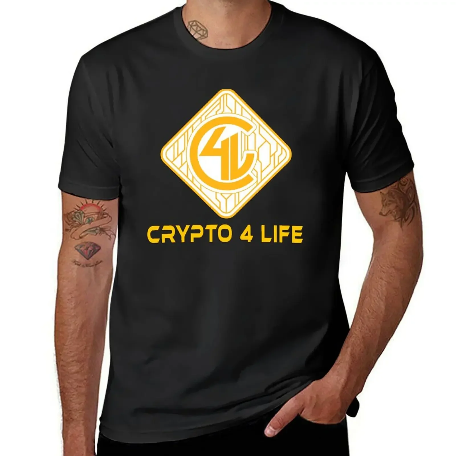 Crypto4Life main logo! T-Shirt anime stuff cheap stuff sweat shirts, men