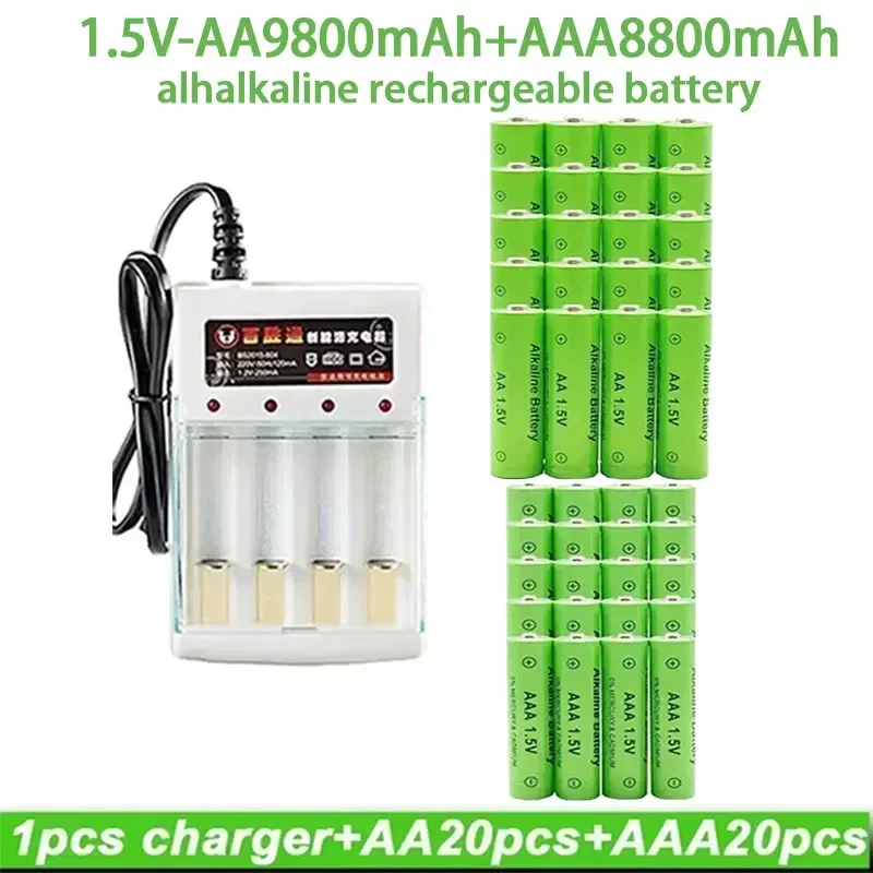 

100% Original 1.5V AA9800mAh+AAA8800mAh Rechargeable Alkaline Battery NI-MH 1.5 V Battery for Clocks Mice Computers Toys So On