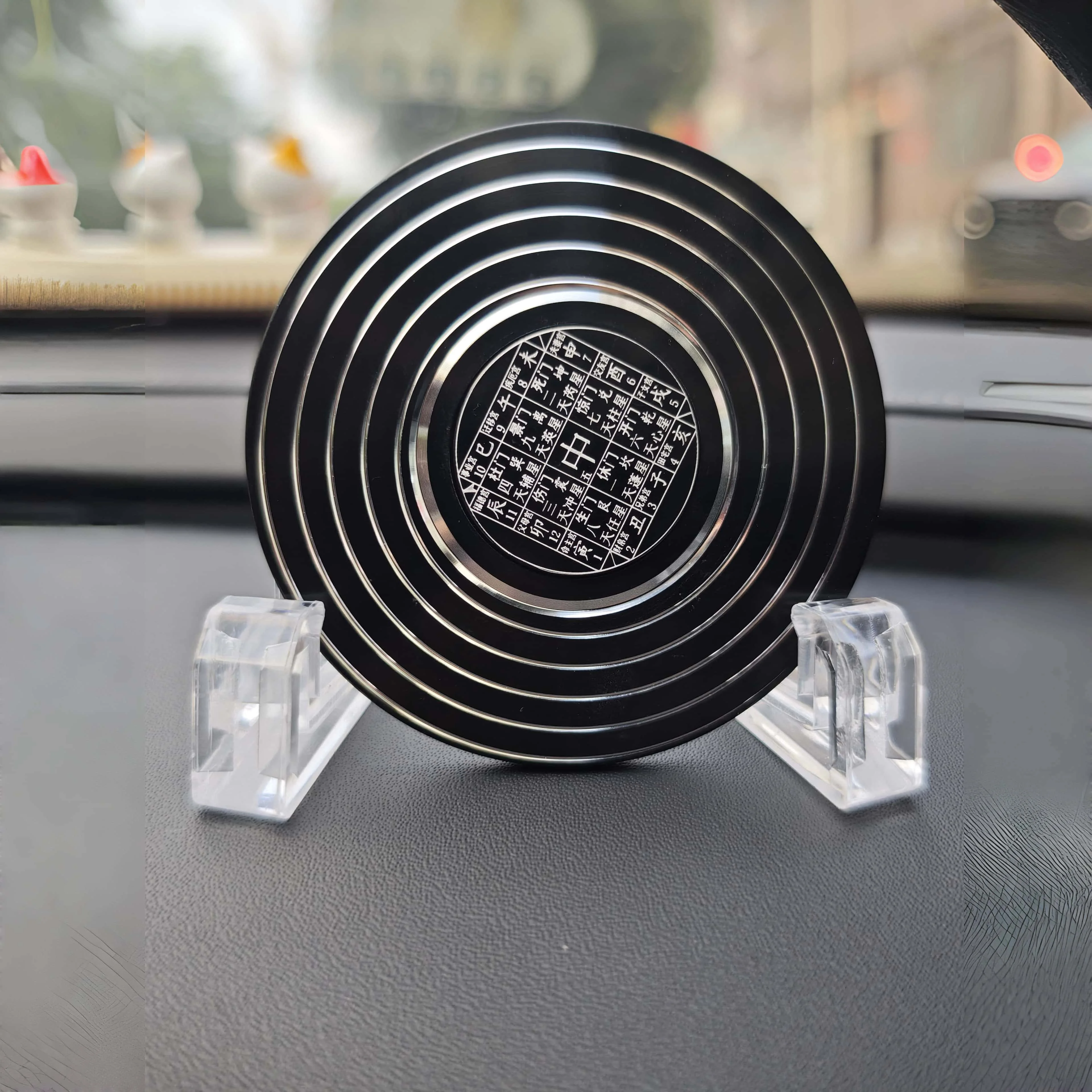 Qimen Dunjia Fidget Spinner totalmente metálico de 8 cm, elaborado con precisión de aleación de aluminio, dura durante 4 minutos de filtrado, diseño de brújula Feng Shui, juguete para aliviar el estrés + adorno artístico de escritorio retro