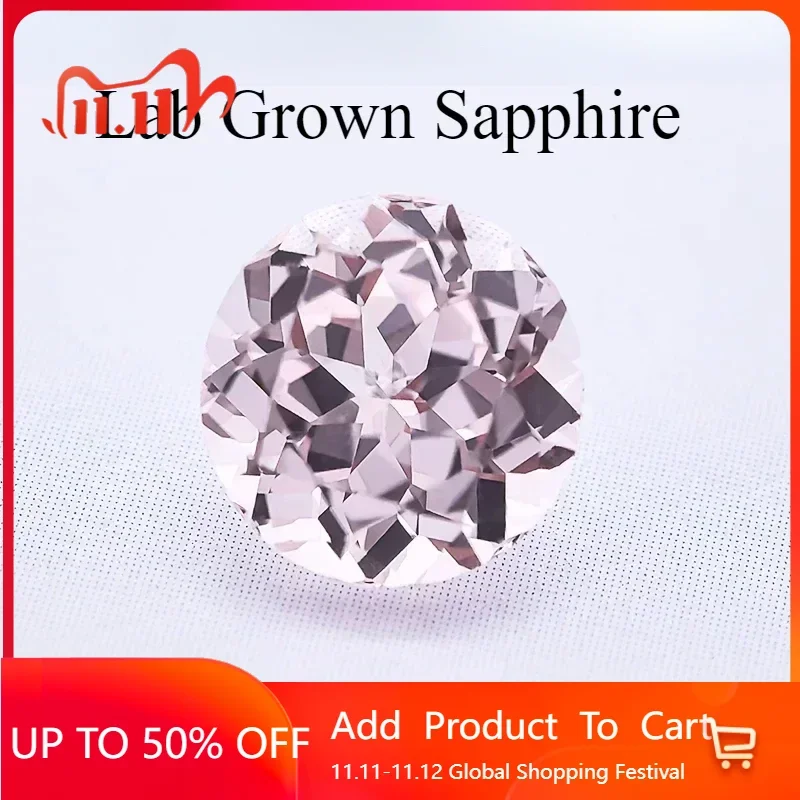 

Morgan Pink Lab выращенный сапфир круглой огранки VVS1 искусственный драгоценный камень для DIY материалы для изготовления ювелирных изделий на выбор AGLCertificate