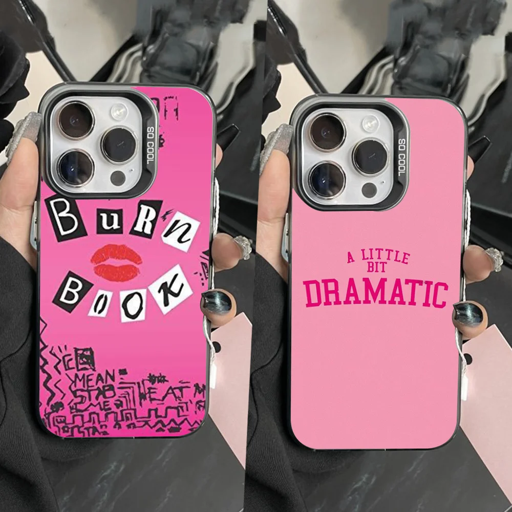 

M-Means G-Girls Burn Book Phone Case For iPhone 16,15,14,13,12,11,Pro,Max,Plus,Mini,XS,SE Anti Fall Black Matte Hard Bumper