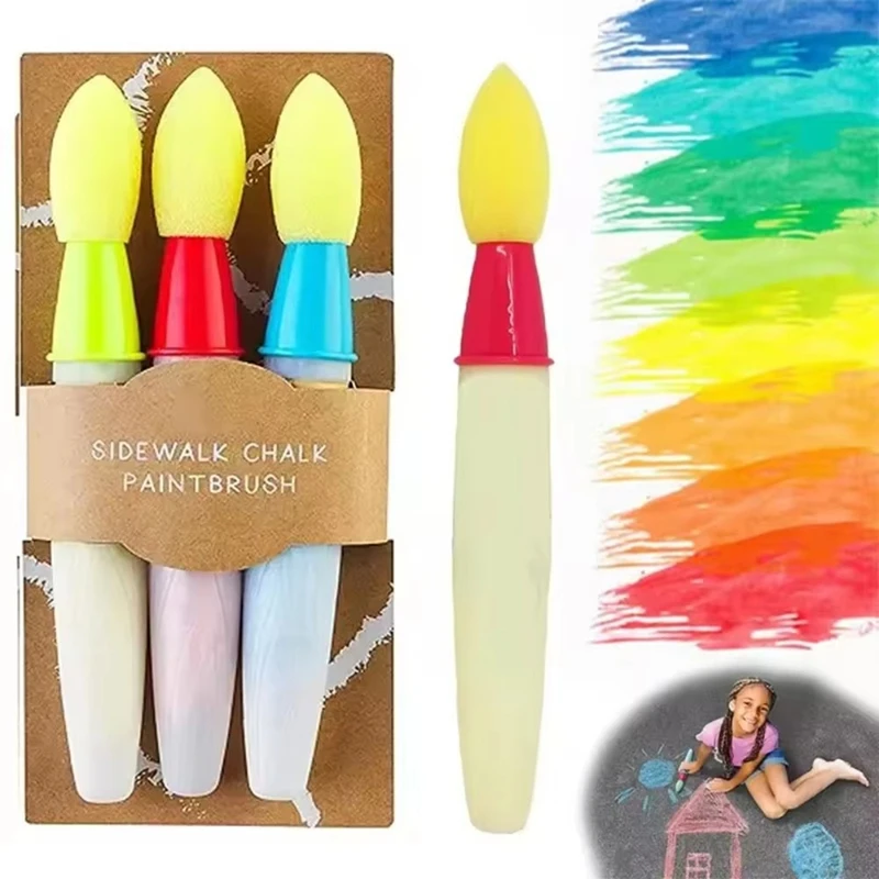 Conjunto de Pincéis Laváveis para Tinta de Calçada com Cabeça de Espuma Macia - Super Vendas em Estoque