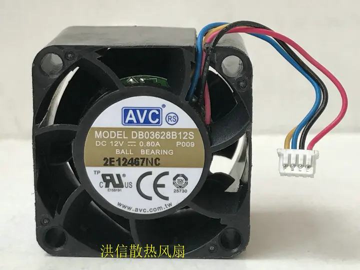 

AVC DB03628B12S DC 12V 0.80A 36x36x28mm 4-Wire 36mm Cooling Fan