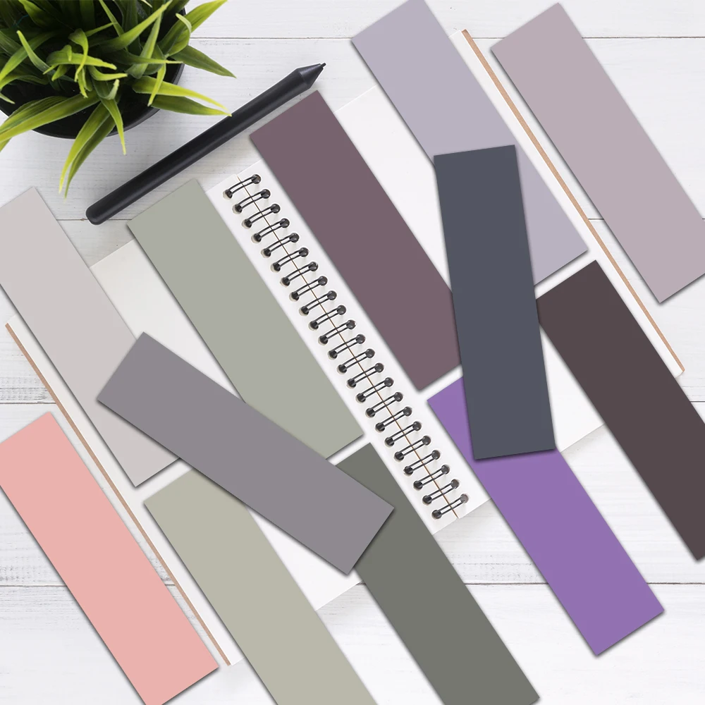 

30pcs Simple Solid Color Paper Bookmarks Student Reader Gift Library Office Book Journal Page Marker