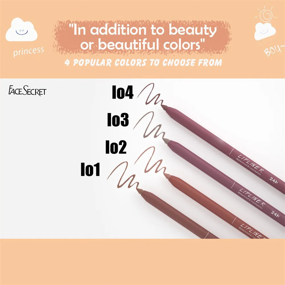 ลิปไลเนอร์แบบกันน้ำยาวนานยาว12สีเคลือบปากดินสอสีแดงลิปสติกที่เหลาดินสอคอนซีลเลอร์ริมฝีปาก