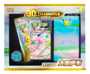 100% Original Pokémon-Karten zum 30. Jubiläum Espeon & Umbreon Deluxe Deck Set TCG Sammelkartenspiel Box Geschenke