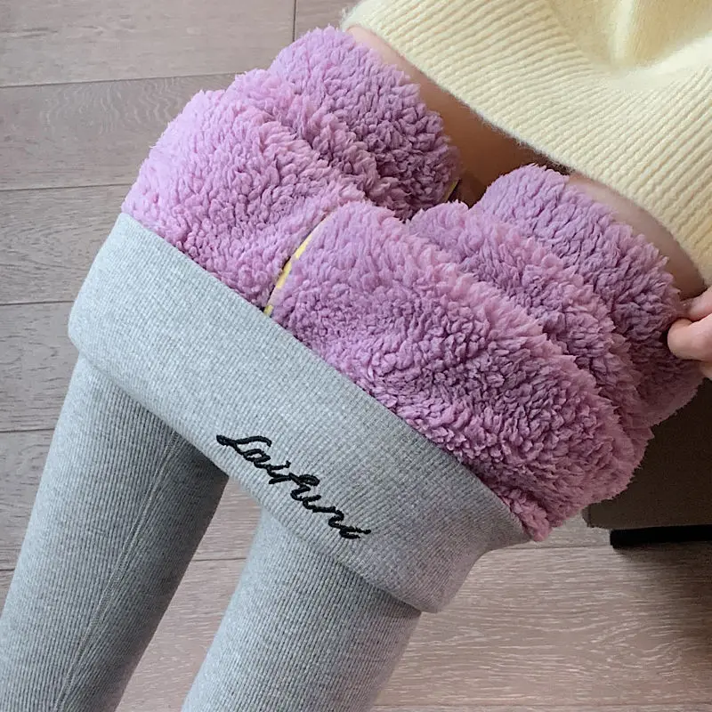 

Extra-thick Cloudy Fleece Leggings Women Outside Wear Winter Padded and Thickened Warm Trousers High-waisted Large Size