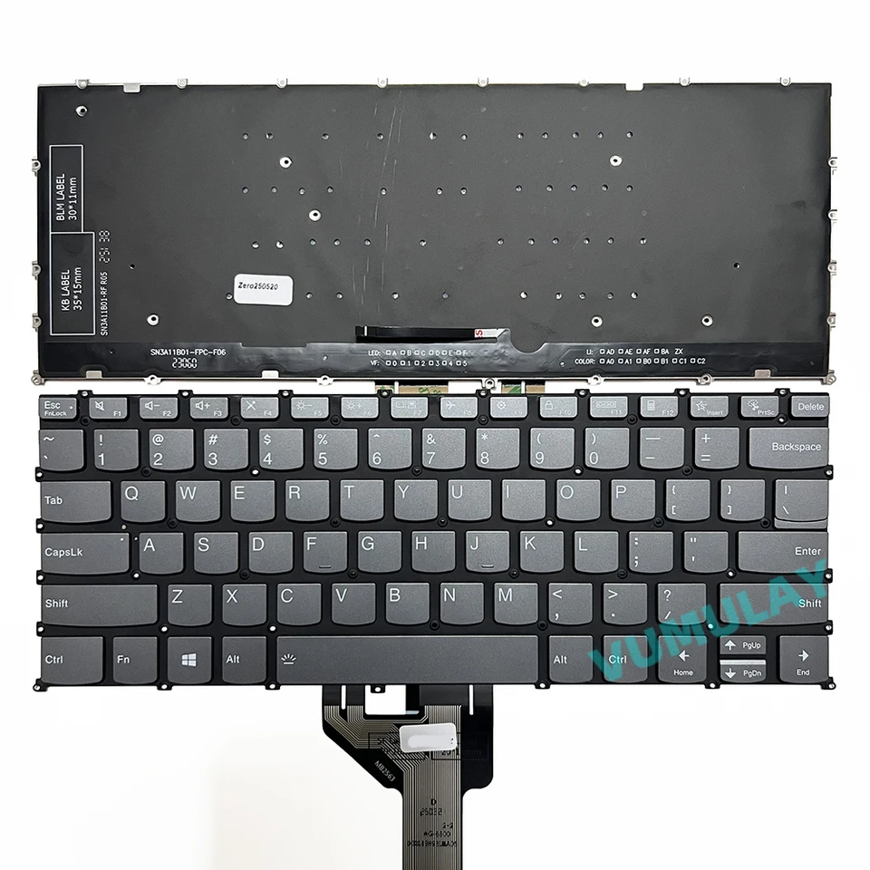 US/Russian Backlit Keyboard for Lenovo IdeaPad Pro 5-14APH8,Pro 5