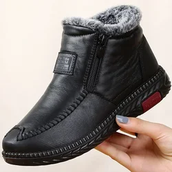 2024 Stivali da donna Peluche Scarpe femminili antiscivolo Stivali da neve da donna invernali Scarpe in pelle di cotone Stivaletti casual Botas Mujer