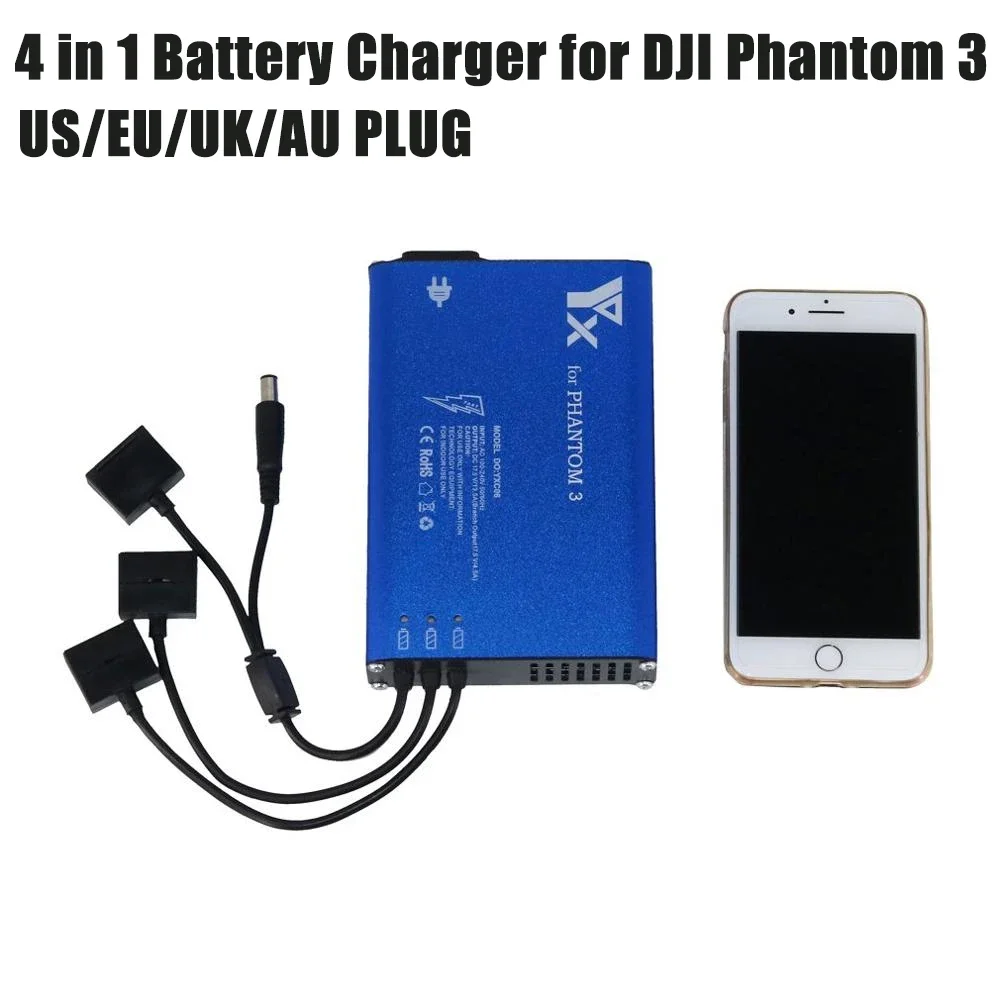 New 4 in 1 Parallel Power Hub Battery  for DJI Phantom 3 Controller Charger Standard Professional Advanced SE FPV Drone