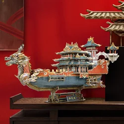Yulong 3D Puzzle Dragon Boat Assembly Model Toy New Year Gift for Women and Men Home Decoration