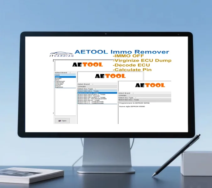 AETOOL IMMO REMOVER V1.3 AETOOL Immo Eeprom Off Software Virginize ECU Dump Decode ECU Calculate PIN Virgin/IMMO Remover