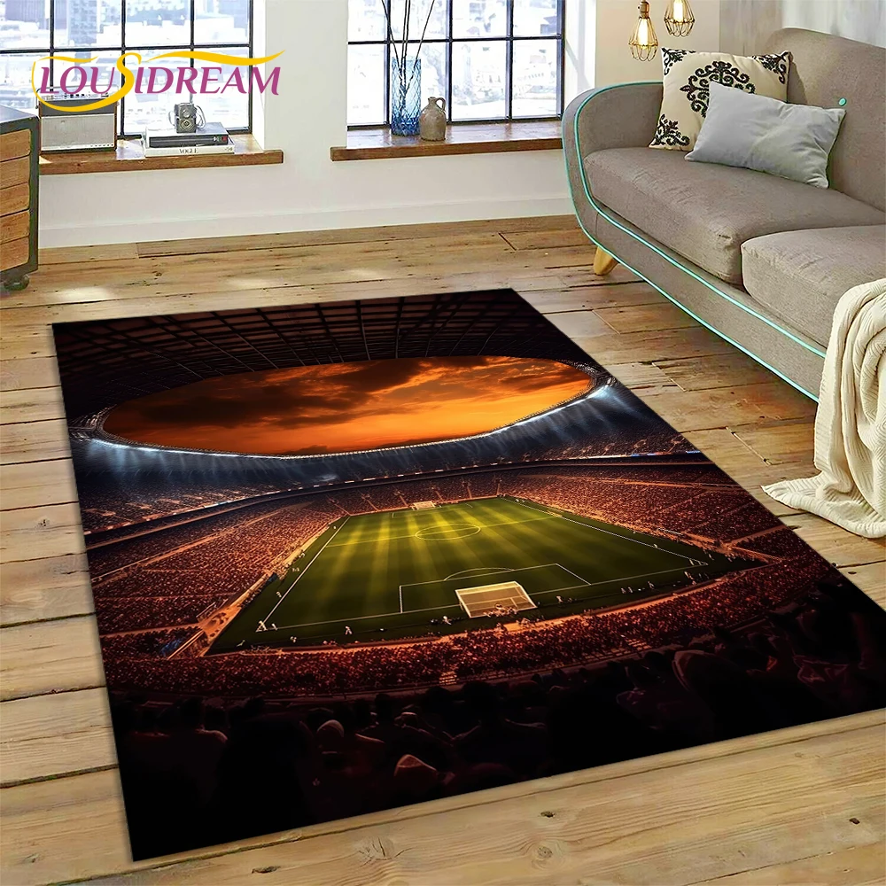 Soccer Football Field Rug Carpet for Living Room Bedroom Home Decor,Floor Mat Non-slip Decoration for Sofa Kitchen Doormat Gifts