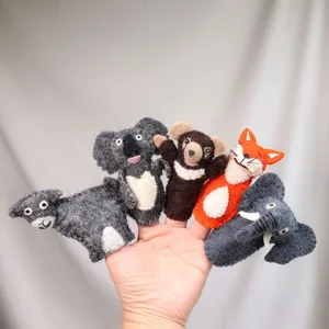 Hewan Merasa Boneka Jari Mainan Tenang Set Boneka Jari Wol Hewan Ternak Hutan Hadiah Natal Mainan Montessori Anak-anak 8 penjualan terbaik jangan peluk aku boneka ketakutan - №