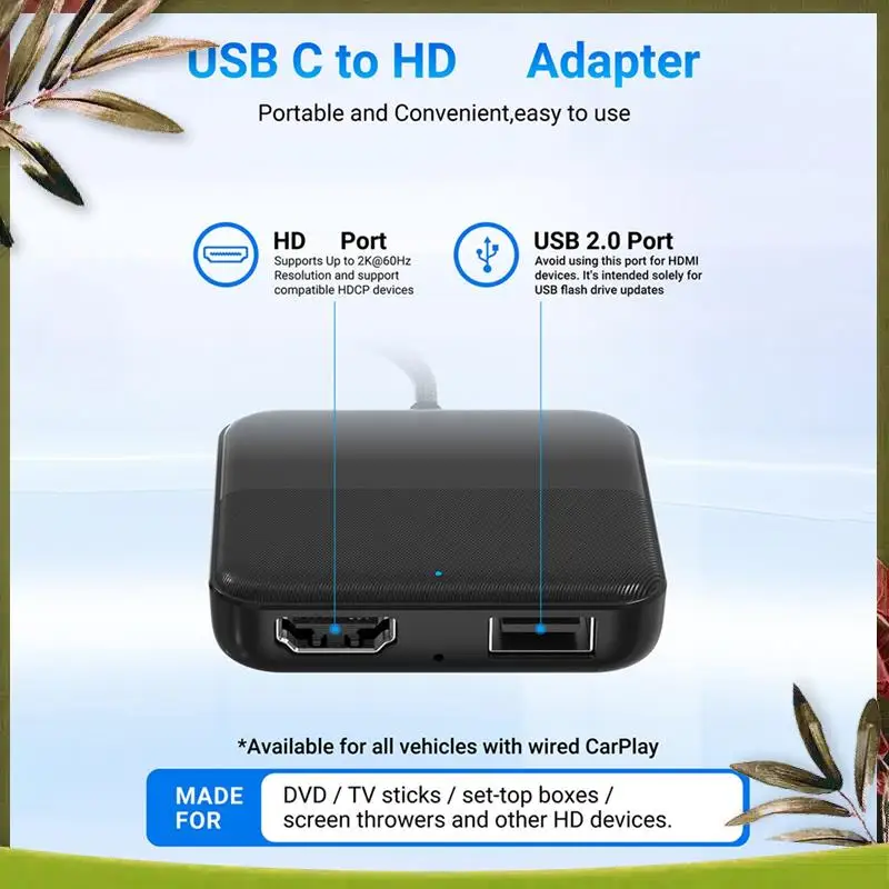 

New-Car Wireless Converter CA361 Car Carplay For Xiaomi TV Box Converter Support -Compatible Converter