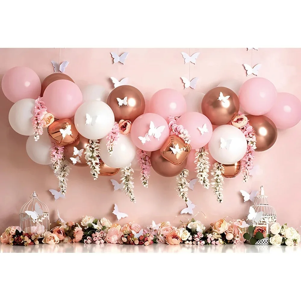 Newborn 1st Birthday Party Customized Decoration Photography Backdrop Colorful Balloon Boy Girl  Baby Shower Photo Background