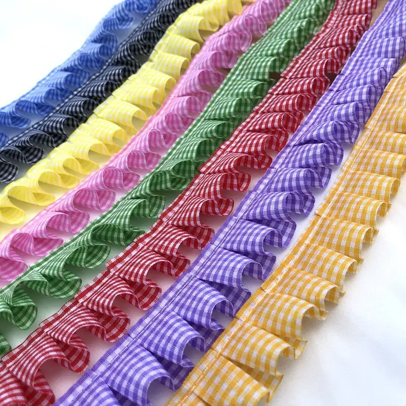 40 Yards 40MM Lattice Fold Lotus Leaf Skirt Edge Ruffled Flounces Bows Lace Ribbon Hair DIY Headwear Handmade Crafts Sewing