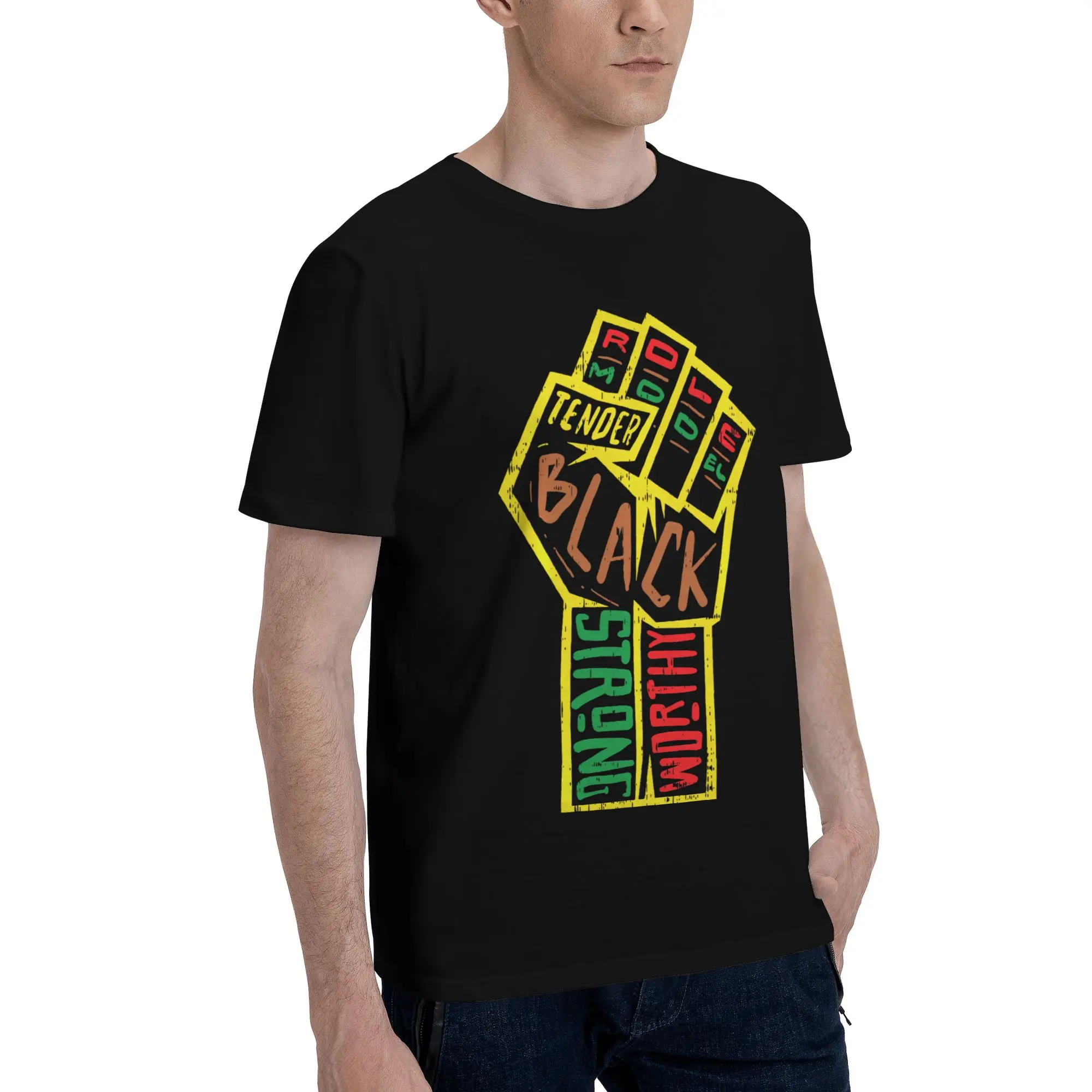 African Fist Black Pride Melanin BLM History Equality Funny Graphic 100% Cotton T-Shirt 1865 Tops Tees For Men