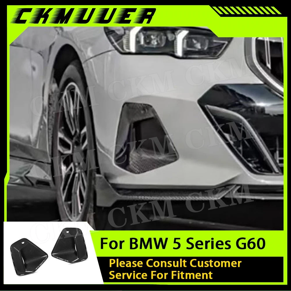 

CKMUUER Передний бампер из углеродного волокна, вентиляционные накладки, комплекты кузова для BMW 5 серии G60 G68 I5 2024 + FRP, внешние аксессуары
