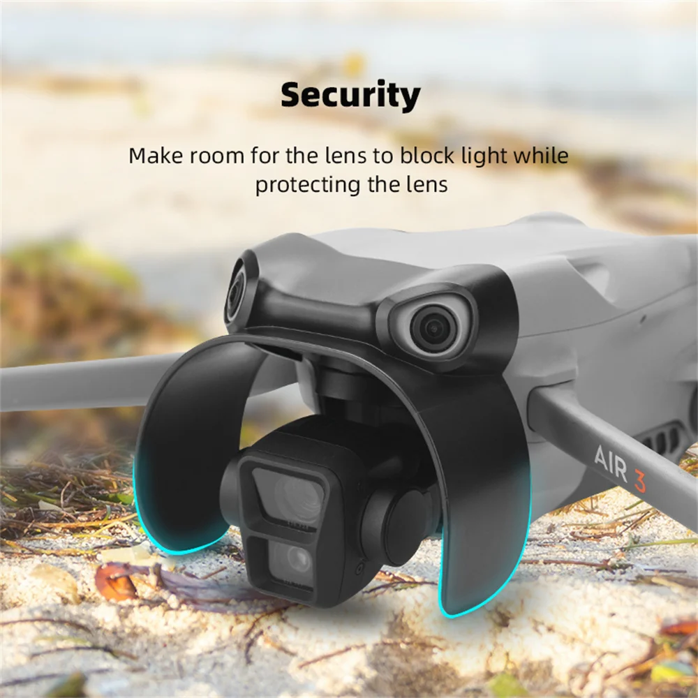 Drone Camera Accessories For DJI Air 3 Lens Cap Sun-hood Gimbal Vision System Guard Protector Dust-proof Cover Shockproof Black