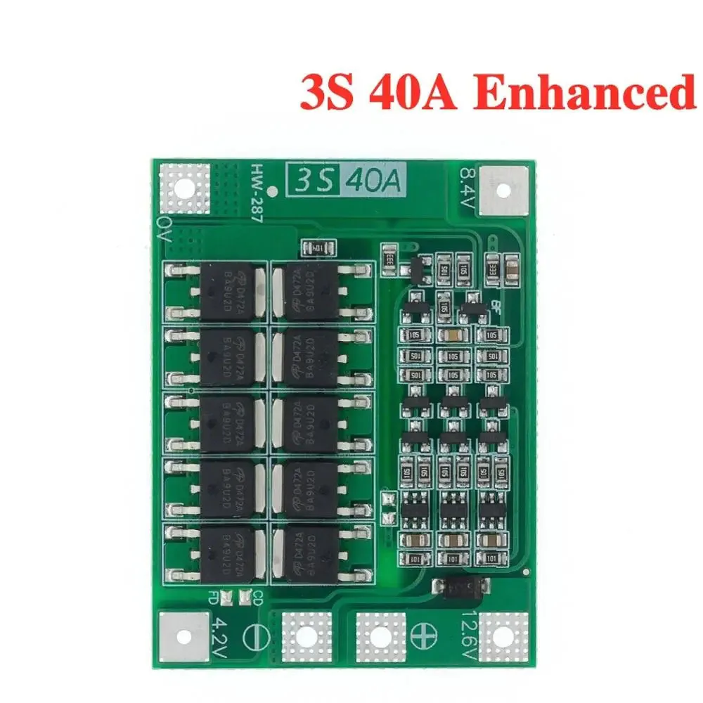 3S 40A Li-ion Lithium Battery Charger Lipo Cell Module PCB BMS Protection Board For Drill Motor 12.6V with Balance