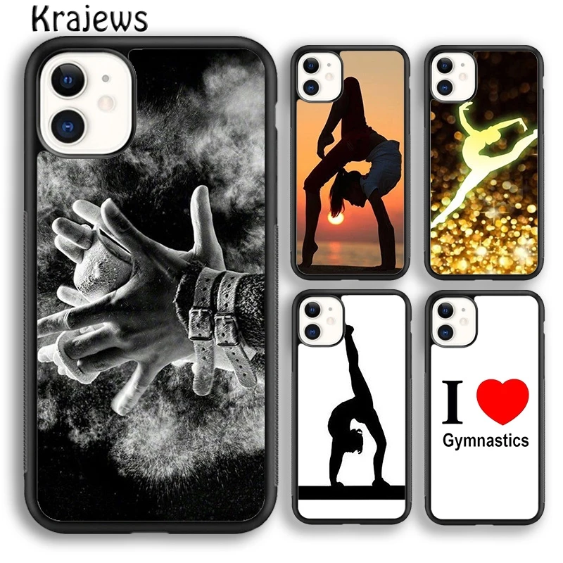 Krajews gymnastics silhouette Phone Case Cover For iPhone 16 15 SE2020 14 6 7 8 plus 11 12 13 pro max coque Shell Fundas