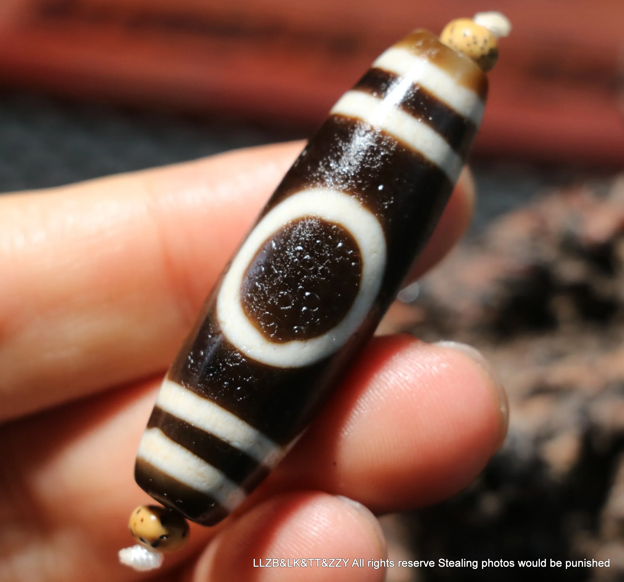 

5A Energy Tibetan old Agate One Eyed Mountain Vein Big Success Symbolize dZi Bead Totem Amulet Pendant Precious Gem