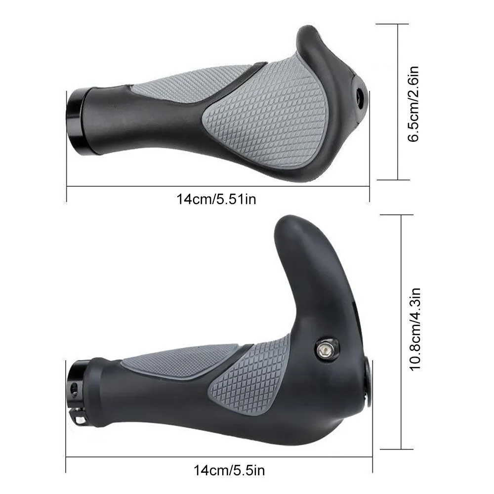 1Pair Bicycle Handlebar Grips Anti-Slip Rubber Bicycle Grips MTB Road Bike Handle Bar Grips Shock Absorption Mountain Bike Grips