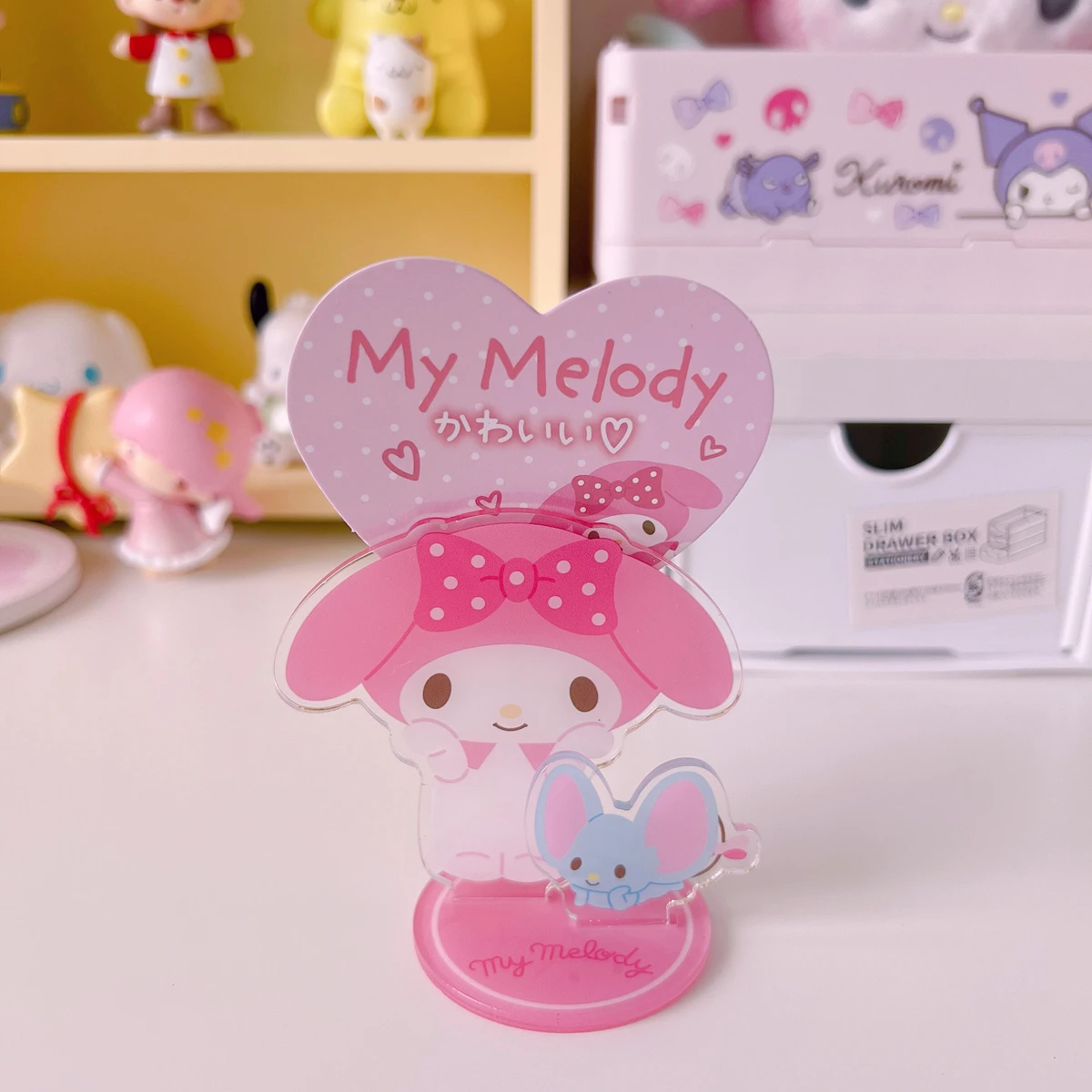 سانريو سينامورول كورومي حامل أكريليك ملصق صور حامل رسائل بلدي ميلودي إطار الصورة كليب سطح المكتب الحلي الصغيرة للأطفال #5