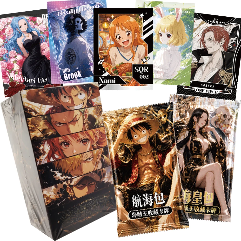One Piece Creative Collection Cards Anime Fun Q-version Cartoon Cute Surprise Food Themed Character Cards Trendy Birthday Gifts