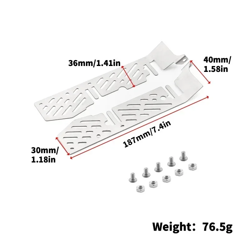 5pcs/2pcs 1/10 RC Chassis Armor Set for TRX-4 Sport Car Stainless Steel Skid Plate for Trxs TRX4 Sport Body Defender