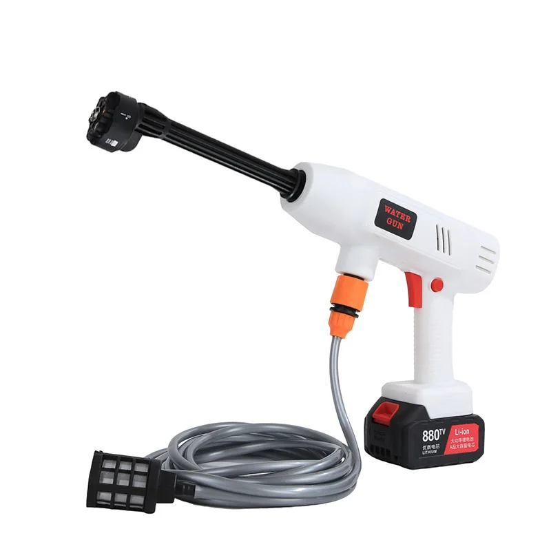 ماكينة غسيل السيارات اللاسلكية المحمولة، ماكينة غسيل السيارات الكهربائية المنزلية ذات الجهد العالي، غسيل السيارات القابلة لإعادة الشحن ببطارية الليثيوم