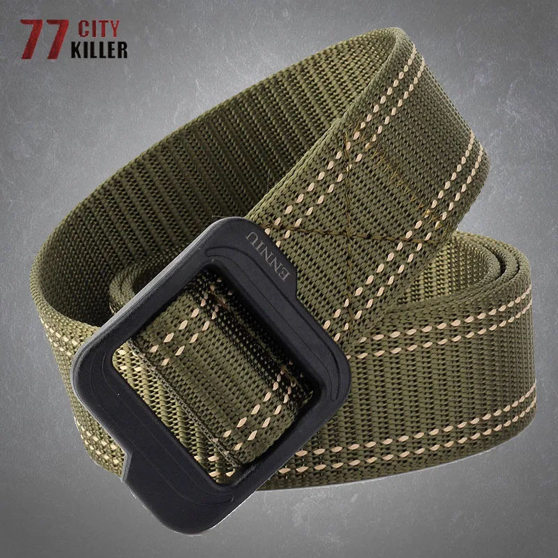 Tactical Military Belt Mens Durable Square Plastic Buckle Canvas Belt Casual Lightweight Nylon Quick Dry Army Waist Belts Male