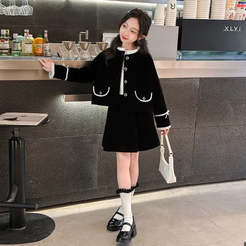 

Skirt Set Clothes Girl 10 To 12 Years Old Winter Sets Korean Two Piece 4yrs Children's Clothing Setup Girls Girls's Style Autumn
