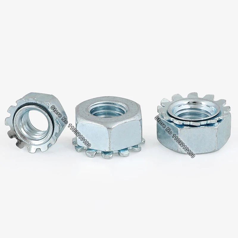 10-300 قطعة M3 M4 M5 M6 M8 M10 الزنك مطلي متري الموضوع متعدد والعتاد مسدس عرافة مسننة مسننة غسالة طوقا قفل الجوز K نوع الجوز #3