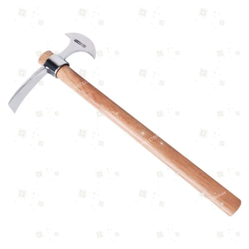 Small Outdoor Climbing Multi-functional Agricultural Hoe, Stainless Steel Pure Steel Cross Pickaxe