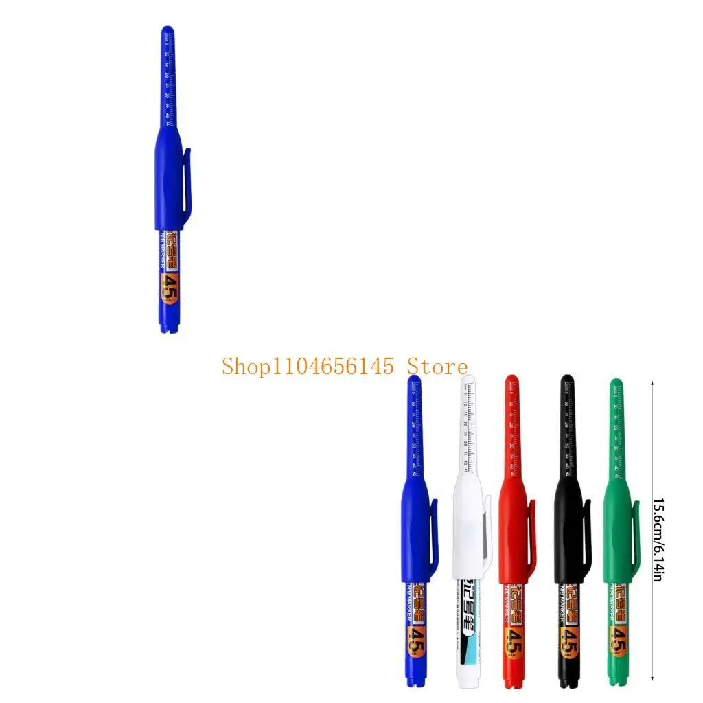Long Head Marker Pen Deep Hole Woodworking Markers with 45mm Long Tip for Construction Metal Marking Woodworking Project