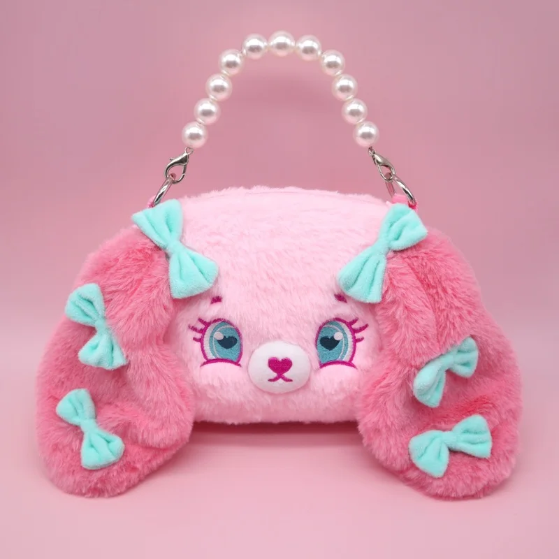 

Don't Mess With Rabbits. Original Design: Cotton Candy Puppy Bag With Contrasting Bow, Dog Bag, Plush Bag, Birthday Gift