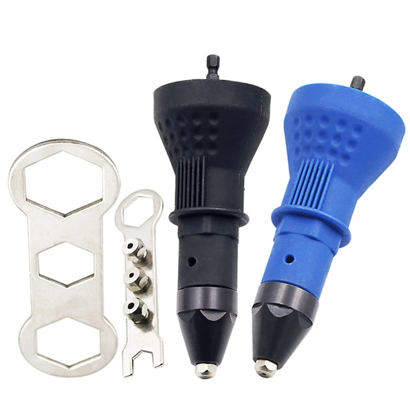 Electric Pull Drill Riveter Conversion Adapter Rivet Nozzle Nut Guns Riveting Drill Adaptor Multifunction Nail Nut Gun Tools