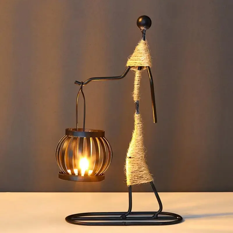 Creative Iron Candle Holder African Metal Candlesticks Wedding Christmas Decoration Home Table Living