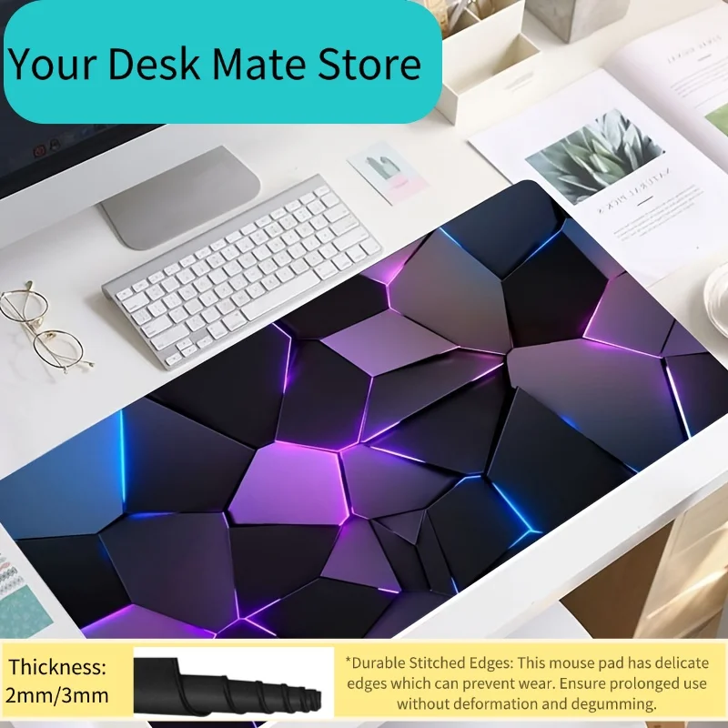 

Stylish Geometric Patterns Extra Large and Thick Edge Lock Suitable Gaming Office Waterproof Washable Multi-functional Mouse