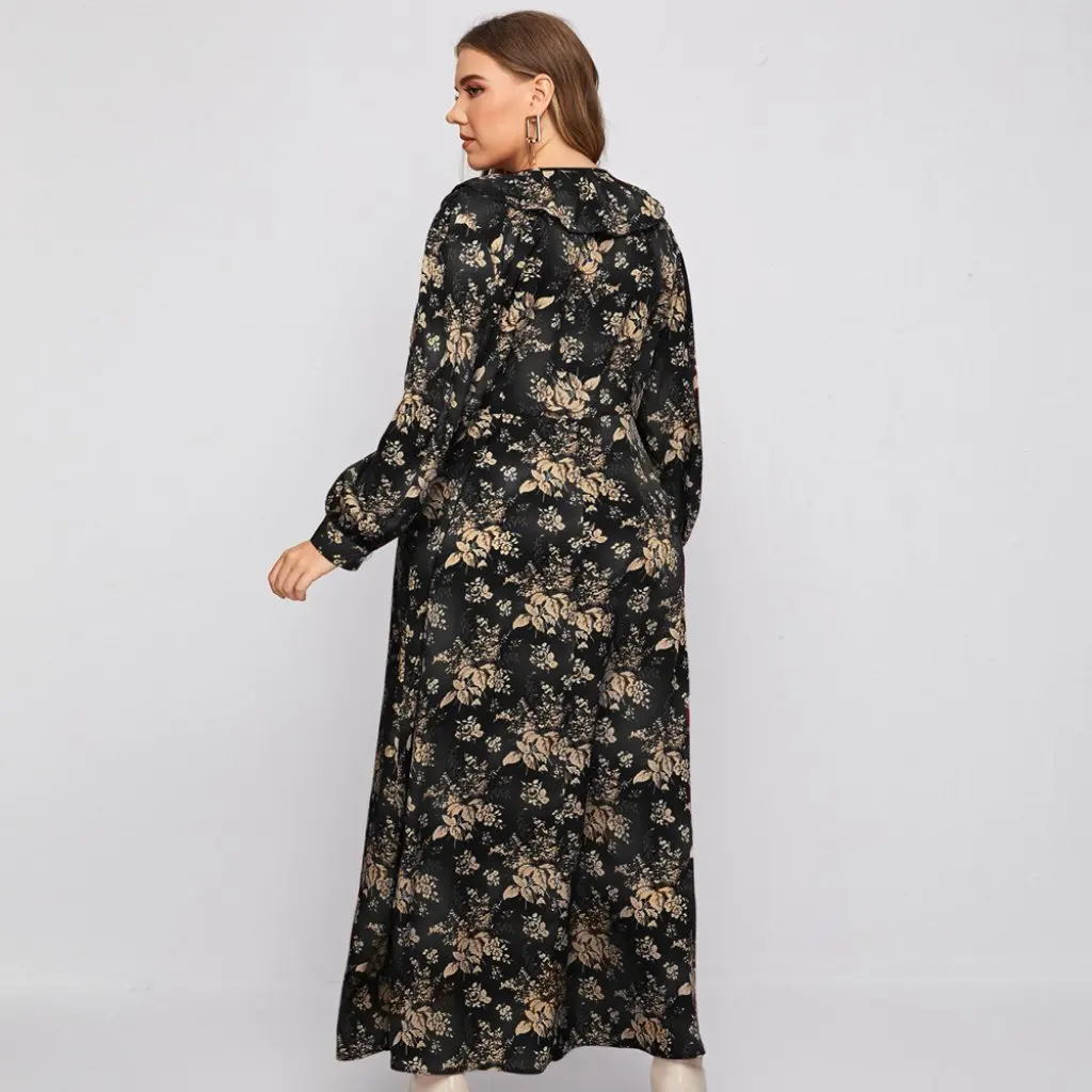 

TY-160 Женское модное платье большого размера с цифровым принтом, тканое осеннее новое европейское и американское платье