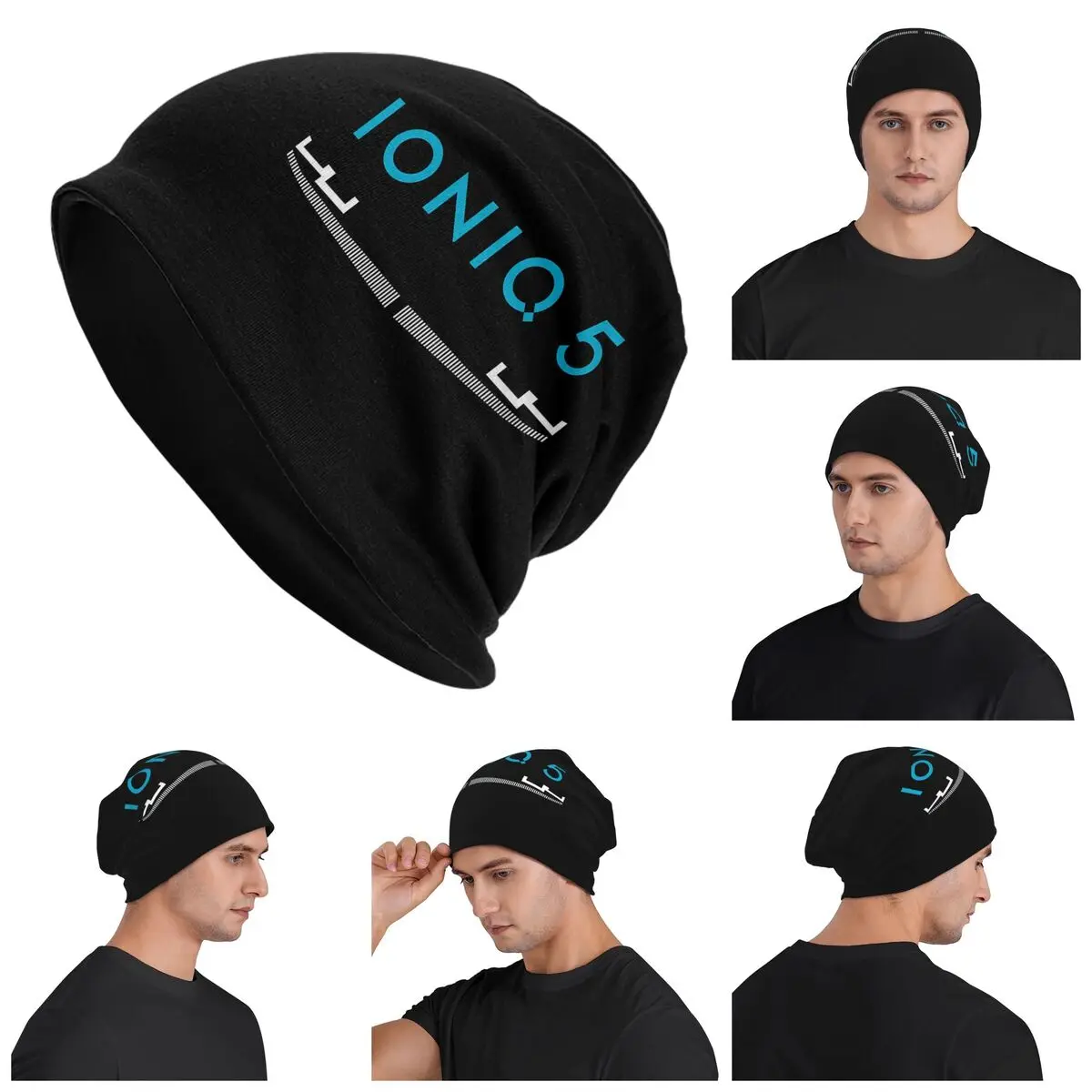 

Ioniq 5 Iconic Front Grill And Logo In Blue Warm Knitted Cap Hip Hop Bonnet Hat Autumn Winter Outdoor Beanies Hats Adul