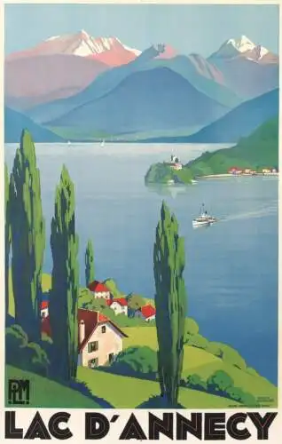 LAC D'ANNECY Vintage French France Travel Poster Metal Sign Plaque Pub