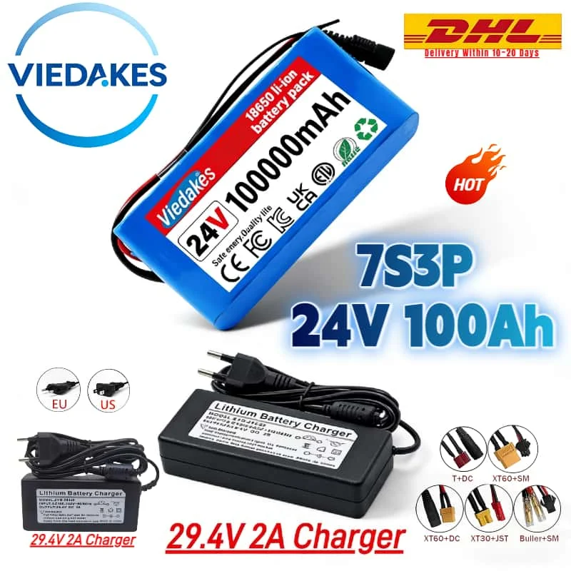 

Лидер продаж: Аккумуляторная батарея 7S3P18650 Li-ion, быстрая зарядка, высокий ресурс, 24В100Ач, для внедорожных кемперов и автопутешествий