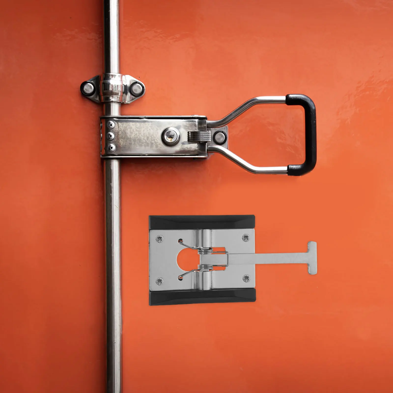 

1Set Rv Compartment Door Latch Stainless Steel Weather Resistant Trailer Door Catch for Cold Chain Transport Security