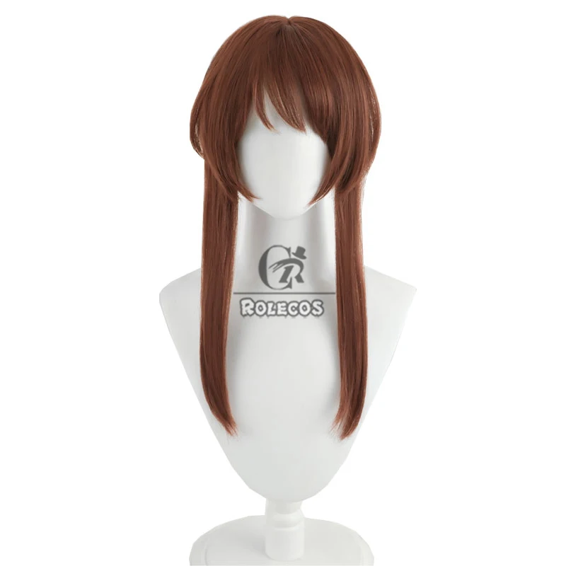 ROLECOS Game LOL Immortalized Legend Ahri Cosplay Wigs Ahri 65cm Long Straight Brown Braided Wig Heat Resistant Synthetic Hair